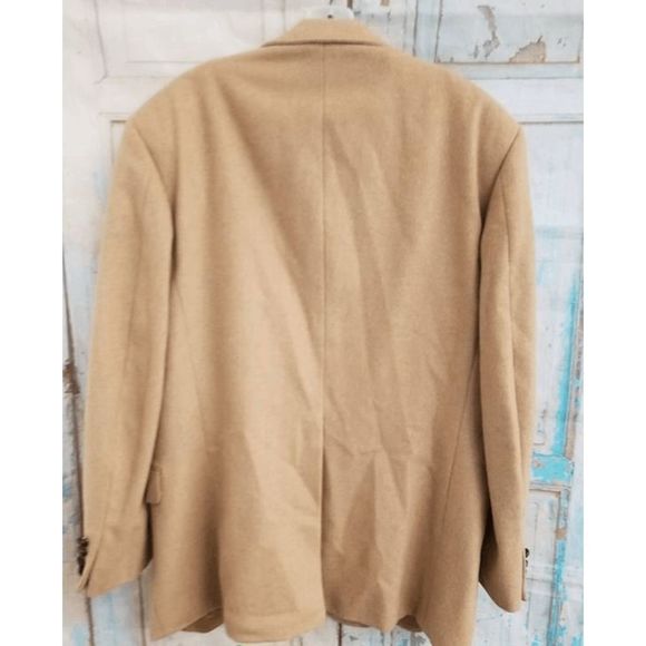 Tailors Row By Deansgate Men's Long Sleeve Two Button Tan Camel Hair Blazer Size - Picture 3 of 3